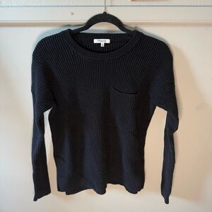 Madewell Black Knit Sweater With Front Pocket